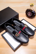Gucci Black Red-Green Stripe Loafers — hero