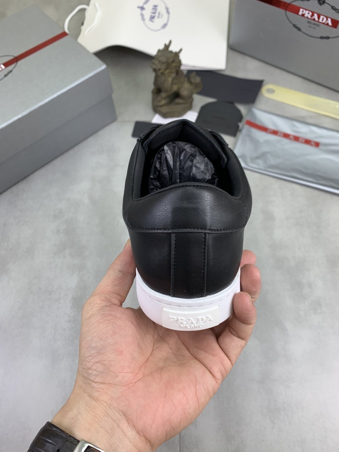 Prada Paneled Low-Top Sneakers — back