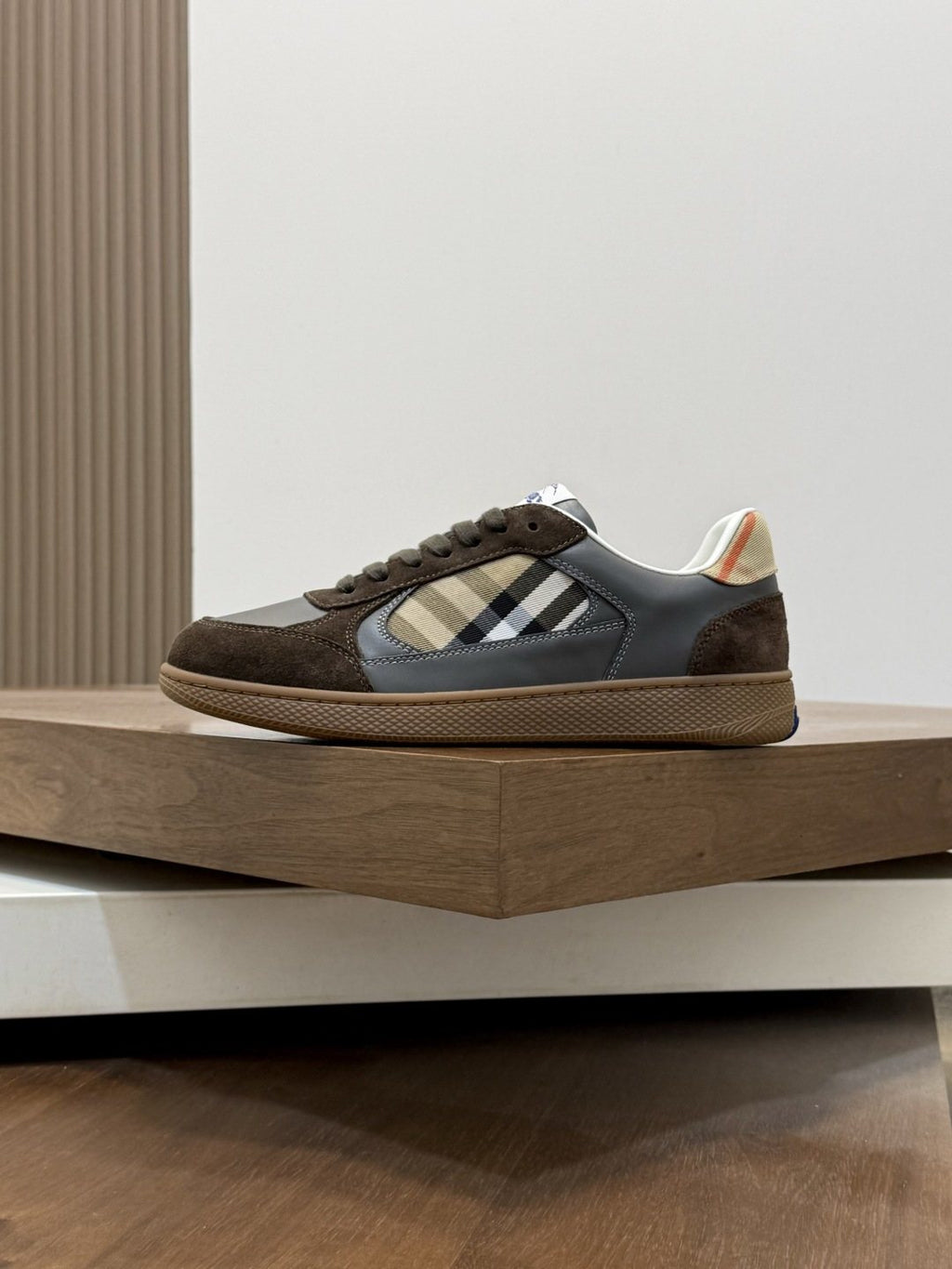 Burberry Check-Panel Low-Top Sneakers — side