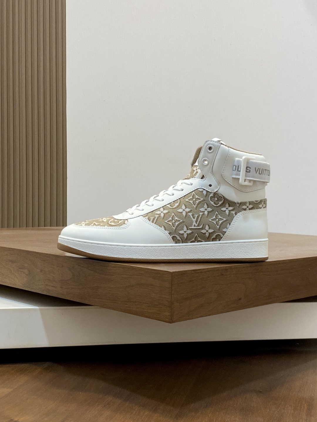 Louis Vuitton Rivoli Patterned High-Top Sneakers — side