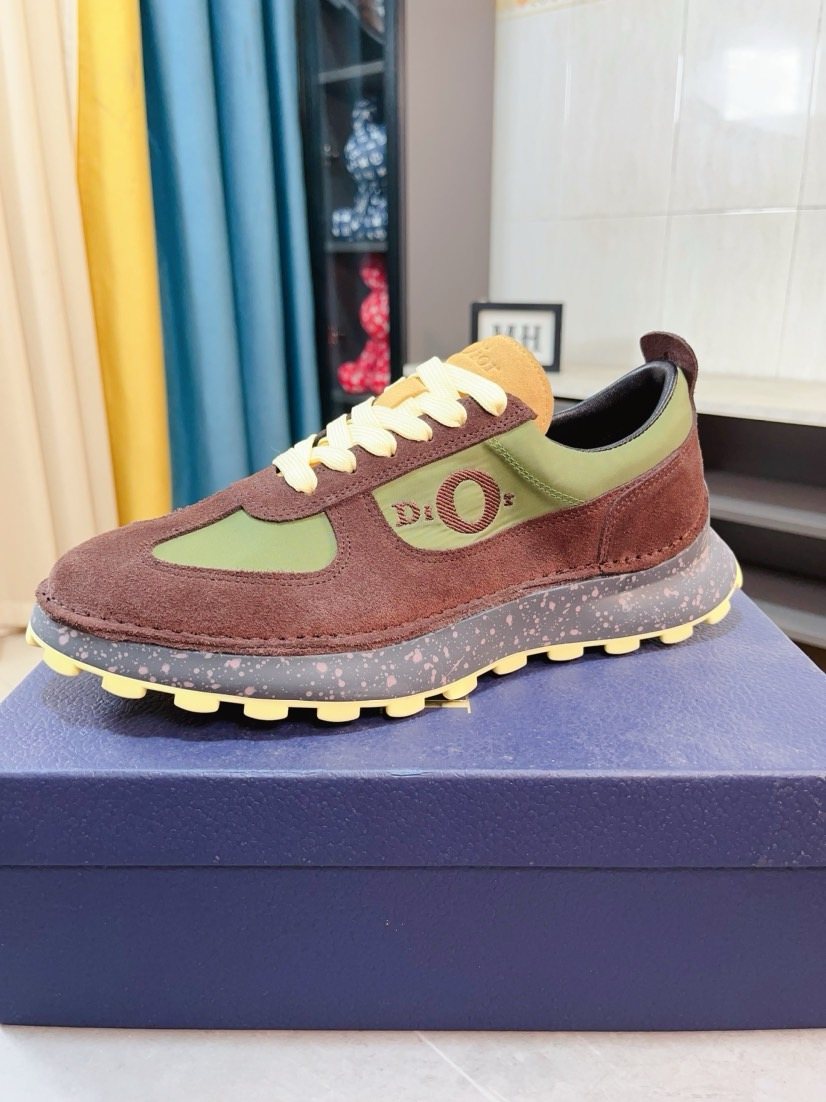 Dior Paneled Lug-Sole Sneakers — front