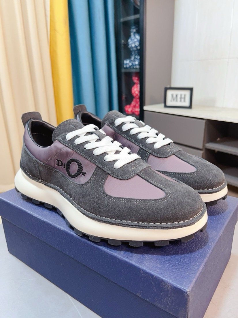 Dior Paneled Lug-Sole Sneakers — front