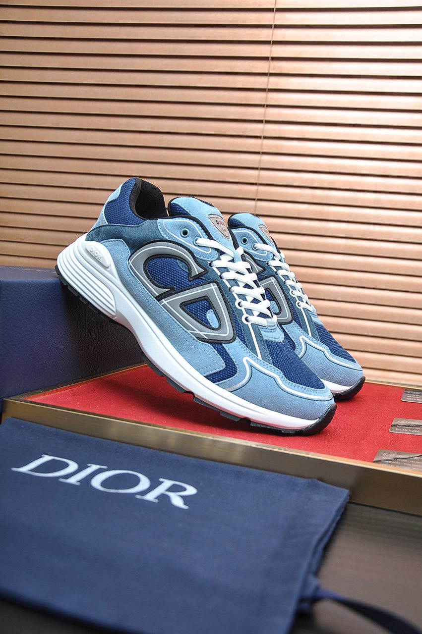 Dior Men's Paneled Low-Top Sneakers — front