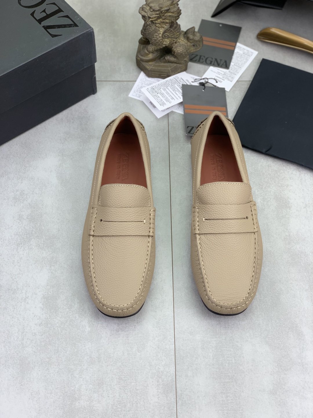 Zegna Men's Moc-Toe Driving Loafers — front