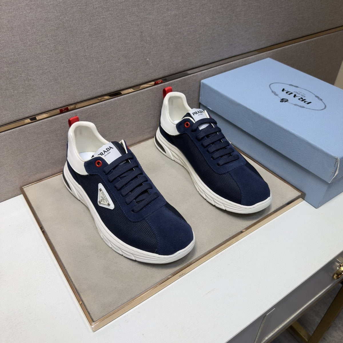 Prada Paneled Low-Top Sneakers — front