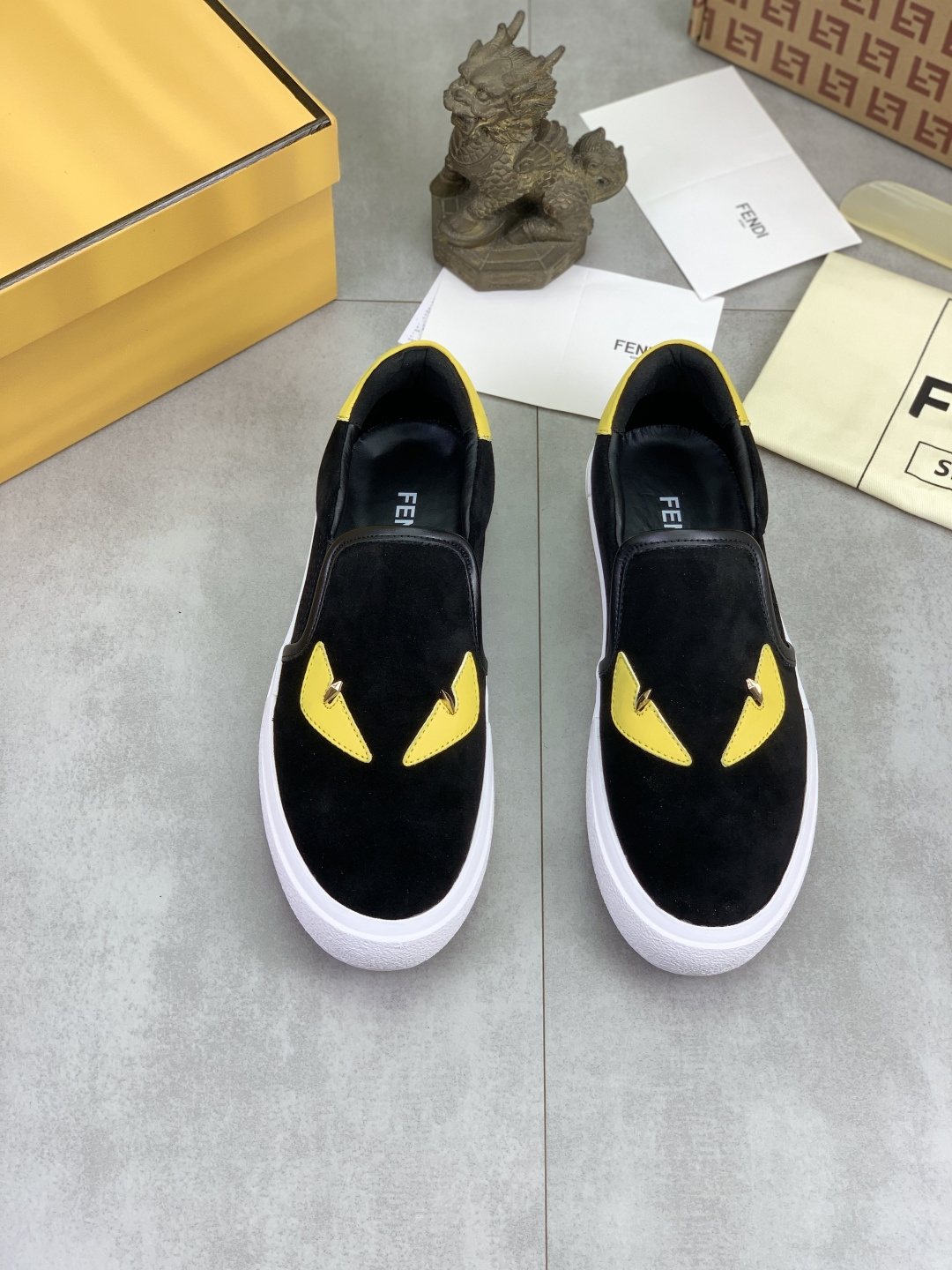 Fendi Eye-Accent Slip-On Sneakers — front