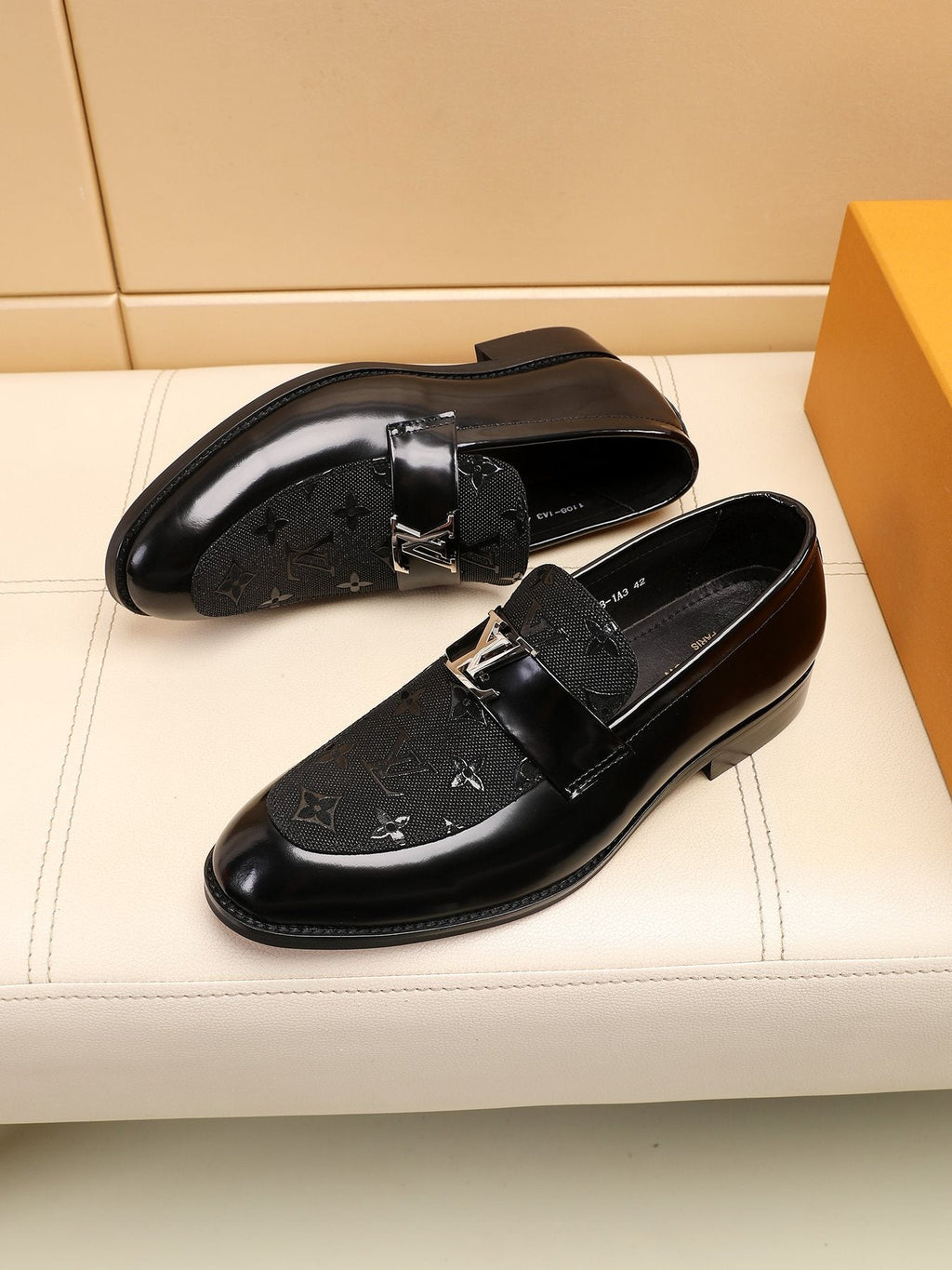 Louis Vuitton Patterned Vamp Loafers — front