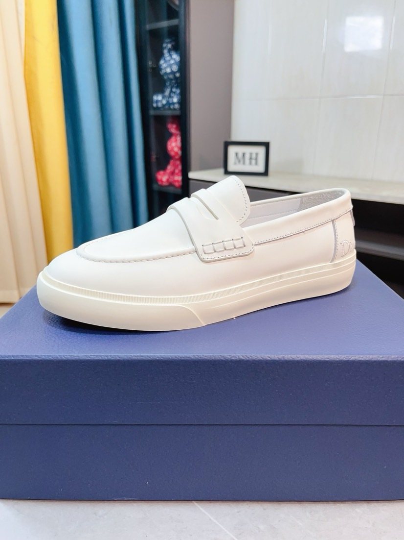 Dior Contrast-Sole Strap Loafers — front