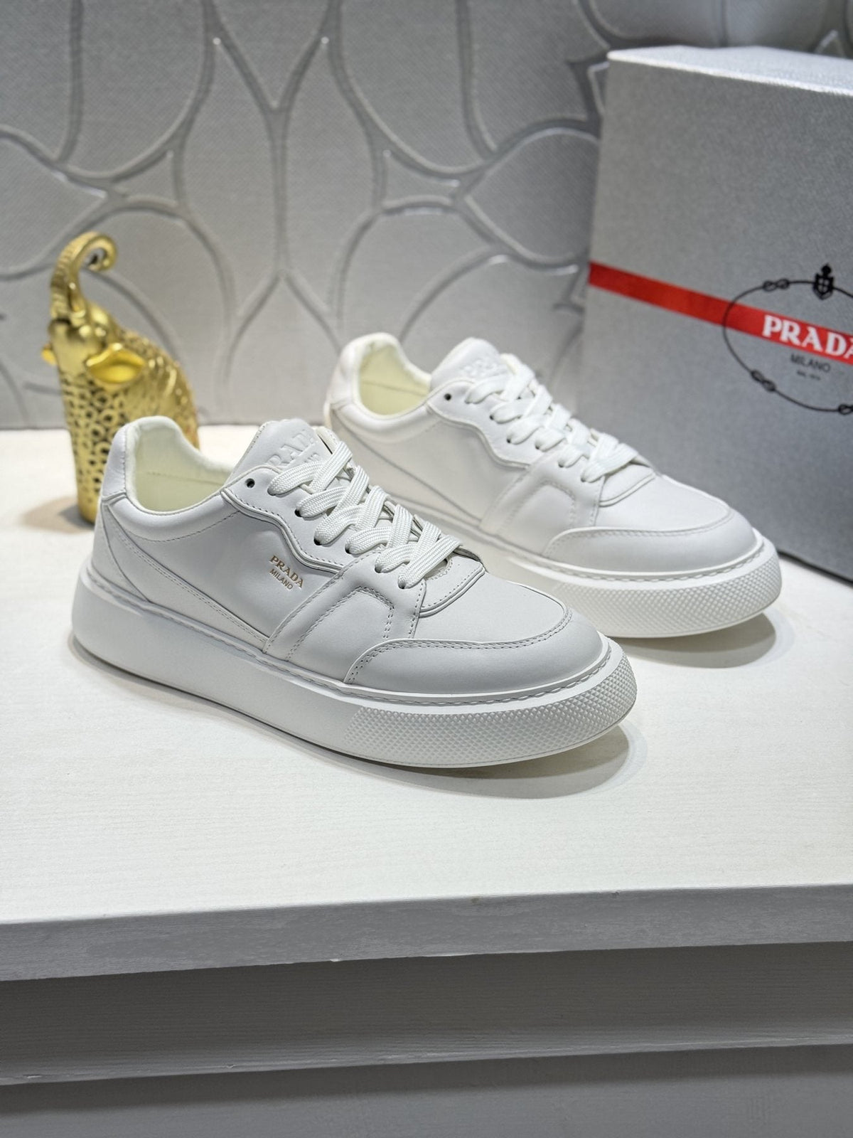 Prada Men's Paneled Lace-Up Sneakers — front
